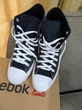 Converse Chuck Taylor Lugged Hi Black White Platform Boots Womens 8.5 All Star